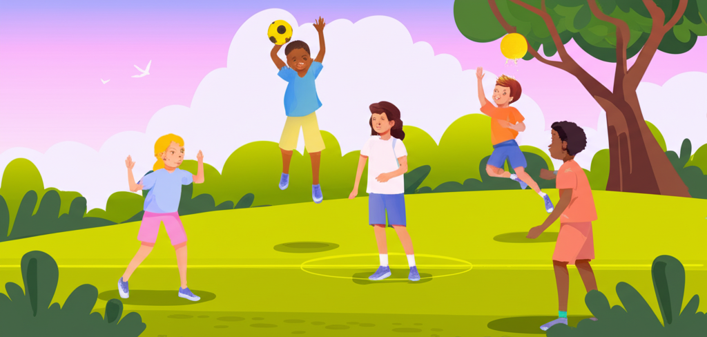 Children playing sports